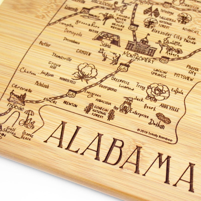 Totally Bamboo A Slice of Life Alabama State Serving and Cutting Board, 11" x 8.75" - Image 3